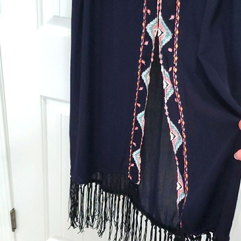 Riresort by,River Island Womans Embroidered Cami, Maxi Dress,with fringe,Med,NWT - Picture 6 of 11